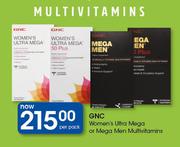 GNC Women's Ultra Mega Or Mega Men Multivitamins-Per Pack