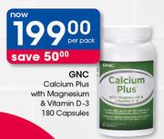 GNC Calcium Plus With Magnesium & Vitamin D-3 Capsules-180's Per Pack