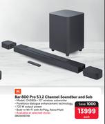JBL Bar 800 Pro 5.1.2 Channel Soundbar & Sub OH3804
