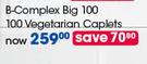 GNC B-Complex Big 100 Vegetarian Caplets-100's Per Pack