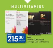 GNC Women's Ultra Mega Or Mega Men Multivitamins-Per Pack