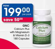 GNC Calcium Plus With Magnesium & Vitamin D-3 Capsules-180's Per Pack