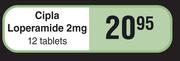 Cipla Loperamide 2mg 12 Tablets