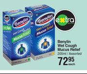 Benylin Wet Cough Mucus Relief Assorted-200ml Each