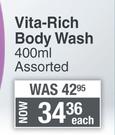 Johnson's Vita Rich Body Wash Assorted-400ml Each