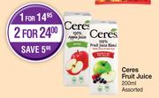 Ceres Fruit Juice Assorted-For 2 x 200ml