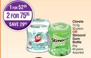 Clorets 72.5g (52 Piece) Or Stirmorol Gum Bottle 84g (60 Piece) Assorted-For 2