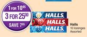 Halls Logenges Assorted-For 1 x 10's Pack