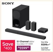 Sony 5.1 Channel 600W Soundbar HT-S40R