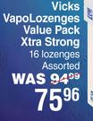Vicks Vapo Lozenges Value Pack Xtra Strong 16 Lozenges Assorted