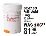 Be-Tabs Folic Acid 5mg 10 Tablets-Each