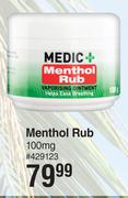Medic+ Menthol Rub 100mg