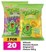 Willards Monster Munch Original Or Cheese-For 2 x 100g