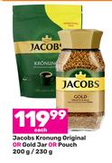 Jacobs Kronung Original Or Gold  Jar Or Pouch-200g/230g Each
