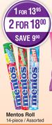 Mentos Roll Assorted-For 1 x 14 Piece