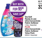 Sta-Soft Ultra Concentrate Fabric Softener 1Ltr & Ultra Concentrate Fabric Softener Value Pack 500ml