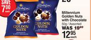 Millennium Golden Nuts With Chocolate Assorted-50g Each