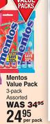 Mentos Value Bag Assorted-3 Pack Per Pack
