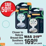Tommee Tippee Closer Nature Breast-Like Soothers Assorted-Per Pack