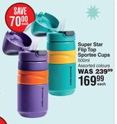 Tommee Tippee Super Star Flip Top Sportee Cups (Assorted Colours)-500ml Each