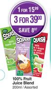 Squish 100% Fruit Juice Blend Assorted-For 3 x 200ml