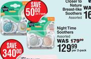 Tommee Tippee Night Time Soothers Assorted-Per 2 Pack