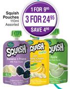 Squish Pouches Assorted-For 3 x 110ml 