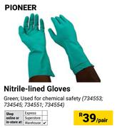 Pioneer Nitrile Lined Gloves-Per Pair