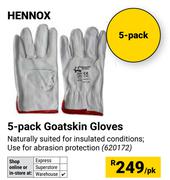 Hennox 5 Pack Goatskin Gloves-Per Pair