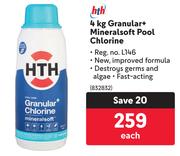 HTH Granular+ Mineralsoft Pool Chlorine-4Kg Each