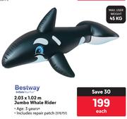 Bestway 2.03 x 1.02m Jumbo Whale Rider-Each