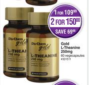Dis Chem Gold L-Theanine 250mg 60 Vegecapsules-For 1