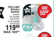 Tommee Tippee Ultra Light Silicone Soother 2 Piece 0-6 Months Or 6-18 Months