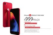 Apple iPhone 8 4G (Product) Red 64GB-On Red Select+ Or On Red More Data 10GB