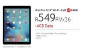Apple iPad Pro 12.9" WiFi Cell 4G 64GB-On 4GB Data