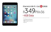 Apple iPad Mini 4 WiFi Cell 4G 128GB-On 4GB Data