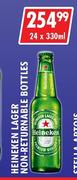 Heineken Lager (Non Returnable Bottles)-24 x 330ml