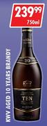 KWV Aged 10 Years Brandy-750ml