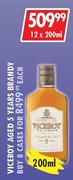 Viceroy Aged 5 Years Brandy-12 x 200ml