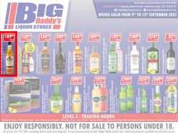 Big Daddy Liquor Stores : Specials (09 September - 15 September 2021), page 1