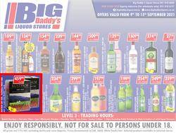 Big Daddy Liquor Stores : Specials (09 September - 15 September 2021), page 1