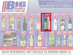 Big Daddy Liquor Stores : Specials (09 September - 15 September 2021), page 1