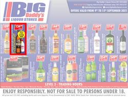 Big Daddy Liquor Stores : Specials (09 September - 15 September 2021), page 1