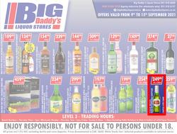 Big Daddy Liquor Stores : Specials (09 September - 15 September 2021), page 1