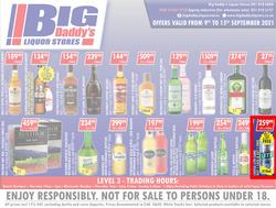 Big Daddy Liquor Stores : Specials (09 September - 15 September 2021), page 1