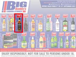 Big Daddy Liquor Stores : Specials (09 September - 15 September 2021), page 1