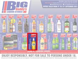 Big Daddy Liquor Stores : Specials (09 September - 15 September 2021), page 1