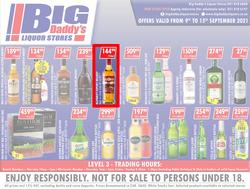 Big Daddy Liquor Stores : Specials (09 September - 15 September 2021), page 1