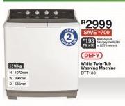 Defy White Twin Tub Washing Machine