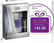 Club Casino Gift Set Of EDT 100ml Plus 120ml Deodorant Body Spray